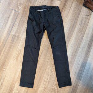 Wings + Horns black twill cotton pants, button fly, 31x32